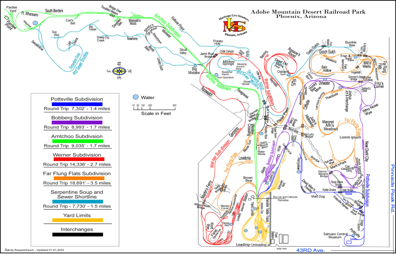 2022 Adobe Western Railroad System Map Maricopa Live Steamers